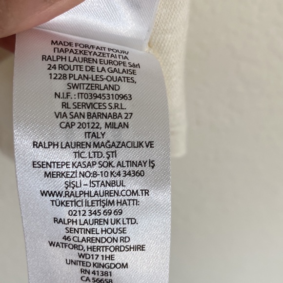 Ralph Lauren Jersey Flutter-Sleeve T-Shirt in Winter Cream Size S - Picture 5 of 6